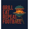 Grill, Eat, Repeat, Football Youth Crew Neck Short Sleeve Tee - 2 of 2