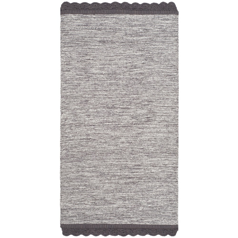 2'3inx7' Runner Woven Spacedye Design Rug Charcoal - Safavieh