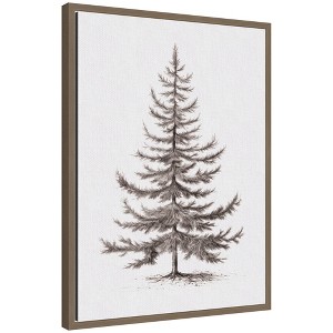 Kate & Laurel All Things Decor Sylvie Framed Canvas Vintage Evergreen Fir Tree II by the Creative Bunch Studio - 1 of 4