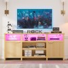 LED Farmhouse TV Stand for 75 Inch, Mid Century Modern Media TV Console - 2 of 4