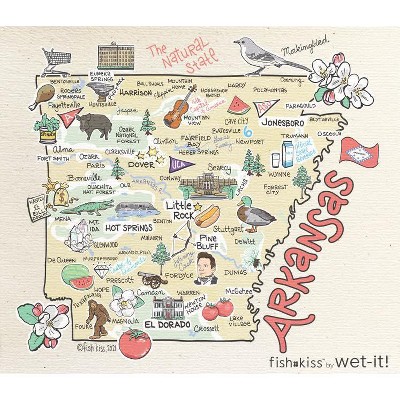 Wet it By Fishkiss State Washcloth - Arkanas