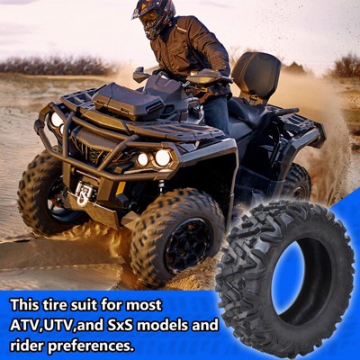 Set of 2 ATV UTV Tires 6PR All Terrain TL ATV UTV Trail Sand Mud Off-Road Tires, Tubeless