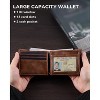 Paaaawaters Mens Wallet Rfid Blocking Leather Wallet for Men Bifold Wallets with 1 ID Window 13 Card Holders - 2 of 4
