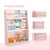 YONWAY 3 Tier Kids Book Shelf,Kids Book Rack, Helps Keep Bedrooms, Playrooms, and Classrooms Organized, Pink - 4 of 4