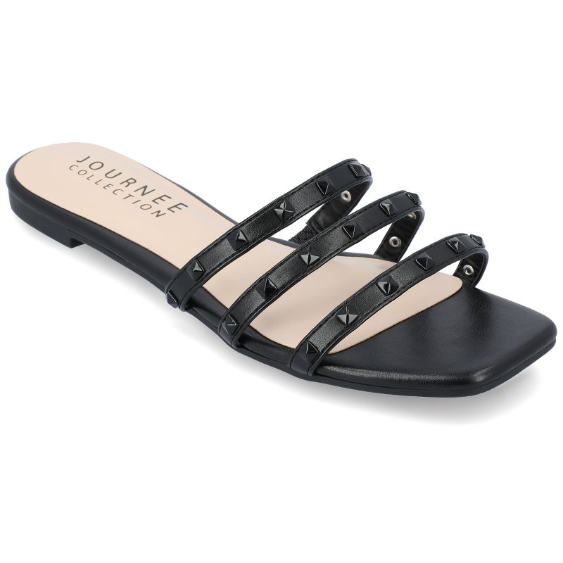 Journee Collection Womens Camarie Slip On Slide Multi Strap Sandals, 1 of 10