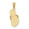 Black Bow Jewelry 14k Yellow Gold 3D Polished Flip Flop Pendant - 3 of 4
