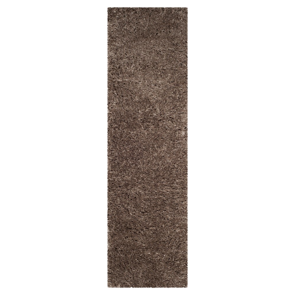 2'3inx8' Runner Solid Loomed Rug Brown - Safavieh