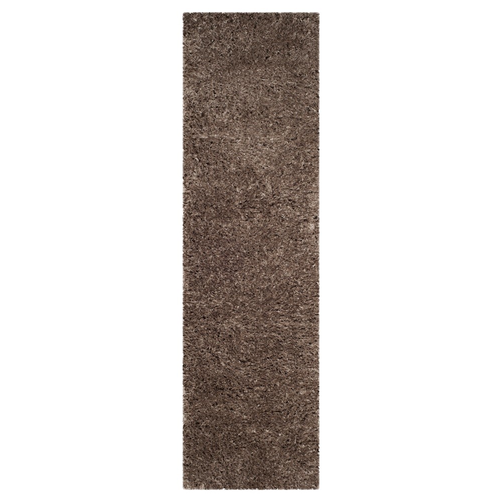 2'3inx8' Runner Solid Loomed Rug Brown - Safavieh