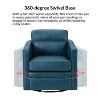 Eulalia 28.74''Wooden Upholstery Wide Genuine Leather Swivel Chair with Swivel Metal Base and  Squared Arms | ARTFUL LIVING DESIGN - 3 of 4
