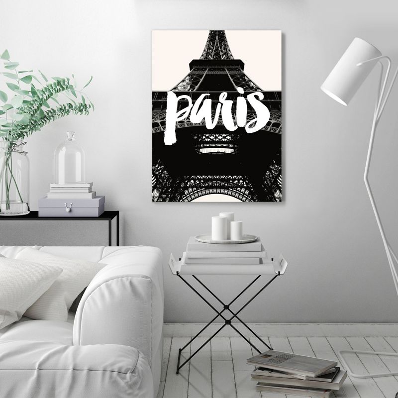 Americanflat Architecture Paris Eiffel Tower Black White By Amy Brinkman Wrapped Canvas, 3 of 7