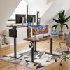 Fontoi Desks, Spacious Work Surface Table, Standing Desk with Adjustable Height, Home Office Desk with Splice Board, Brown, 24"*55"*27" - 4 of 4