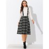 INSPIRE CHIC Women's Vintage Plaid A-Line Tartan Suspender Midi Skirt - 2 of 4