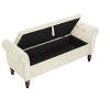 NicBex Modern 63" Storage Bench Velvet Accent Stool with Rolling Arms and Nailhead Trims for Entryway and Living Room - 3 of 4