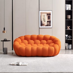 MAYEERTY 74.8" Modern Loveseat Bubble 2 Seater Upholstered Sofa Couch 3D Textile Mesh Fabric for Living Room£¬Green - 1 of 4