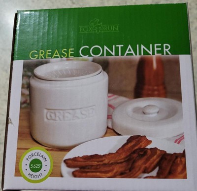 Auldhome Design-26oz Enamelware Bacon Grease Container White