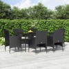 vidaXL Patio Dining Set Outdoor Dining Set Table and Chair Set for Garden - Black 63" Table Length 6 Chairs - 2 of 4