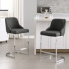 Bekrvio Bar Stools Set of 2, 26” Counter Height with Back - Upholstered PU Leather/Velvet  Steel U-Shaped Base for Kitchen Counter Island - 2 of 4