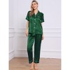 cheibear Women's Buton Down Sleepwear with Pants Nightwear Lounge Pajama Set 2 Pcs - 2 of 4