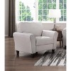 Modern Transitional Sand Hued Textured Fabric Upholstered 1pc Chair Attached Cushion Living Room Furniture - 4 of 4