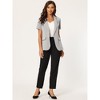 INSPIRE CHIC Women's Notch Lapel Collar One Button Office Formal Short Sleeve Blazer - 3 of 4