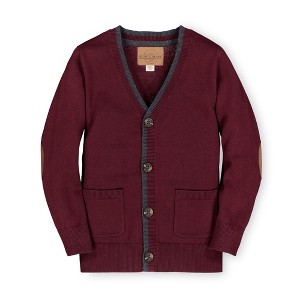 Hope & Henry Boys'  Tipped Cardigan with Elbow Patches, Infant - 1 of 4