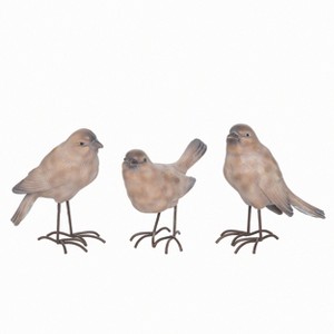 Transpac Large Resin Taupe Standing Bird Set of 3 Decorative Figurines Multicolored Tabletop Decor for Home - 1 of 1