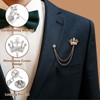 Unique Bargains Hanging Chain Rhinestone Crown Design Brooch Pins 2 Pcs - 3 of 4