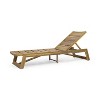 Okak 1PC/2PCS Acacia Wood Adjustable Chaise Lounge,Modern Outdoor Lounger with Slatted Design for Poolside,Backyard,Garden - 2 of 4