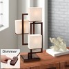 Possini Euro Design Lighting Modern Table Lamp 24" High Roman Bronze with Dimmer Metal Glass Shade for Bedroom Living Room Bedside Nightstand Office - 2 of 4