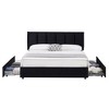 VECELO Velvet Upholstered Platform Bed Frame with Storage Drawers, Adjustable Headboard, No Box Spring Needed, Modern Storage Bed Frame for Bedroom - 3 of 4
