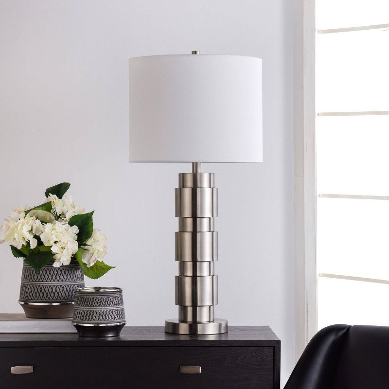 Modern Layered Base Table Lamp Brushed Steel - StyleCraft, 6 of 8