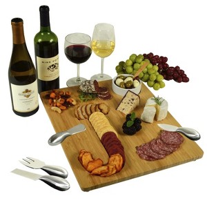 Picnic at Ascot Monogrammed Bamboo Charcuterie, Cheese & Cracker Serving Board - 1 of 3