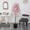 Nearly Natural 6-ft Cherry Blossom Artificial Tree in Black Tin Planter - image 3 of 4