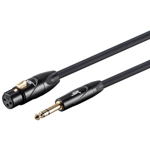 Monoprice XLR Female to 1/4 Inch TRS Male Cable - 1.5 Feet - Black | 16AWG, Gold Plated - Stage Right Series - 1 of 4