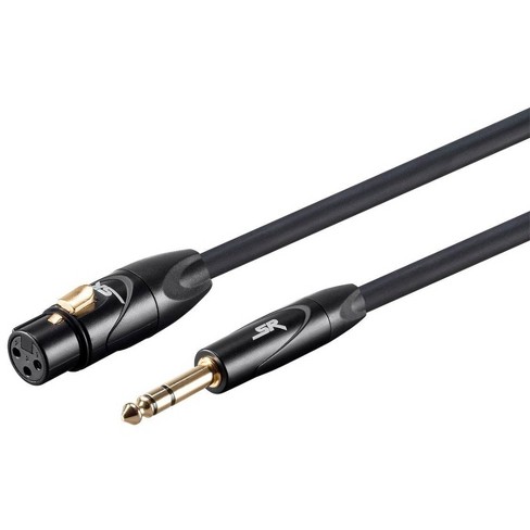 Monoprice XLR Female to 1/4 Inch TRS Male Cable - 1.5 Feet - Black | 16AWG, Gold Plated - Stage Right Series - image 1 of 4