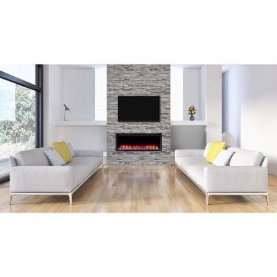 SimpliFire 50-Inch Wall Mounted Electric Fireplace with White Mantel