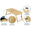 Mount-It! Natural Bamboo Laptop Bed Tray with Tilting Top and Pullout Storage Drawer | Adjustable Breakfast Table with Foldable Design | Eco-Friendly - 3 of 4
