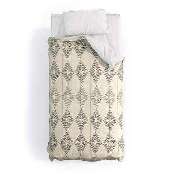 3pc King Nora Fancy Diamond Cotton Comforter & Sham Set Beige - Deny Designs