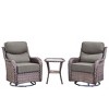Outdoor Swivel Rocker Chair with 6 Inch Thick Cushion 2 in 1 Porch Glider Swivel Chair - Wicker Patio Furniture Patio Swivel Glider Seating - 2 of 4