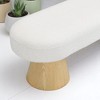 64" Upholstered Dining Bench with Wood Legs, No-Assembly Entryway or End of Bed Bench Ottoman, 300 LBS Weight Capacity for Dining Room or Kitchen - 3 of 4