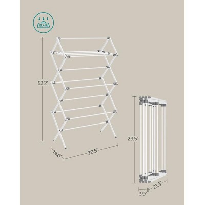 Foldable White Steel Frame Clothes Drying Rack