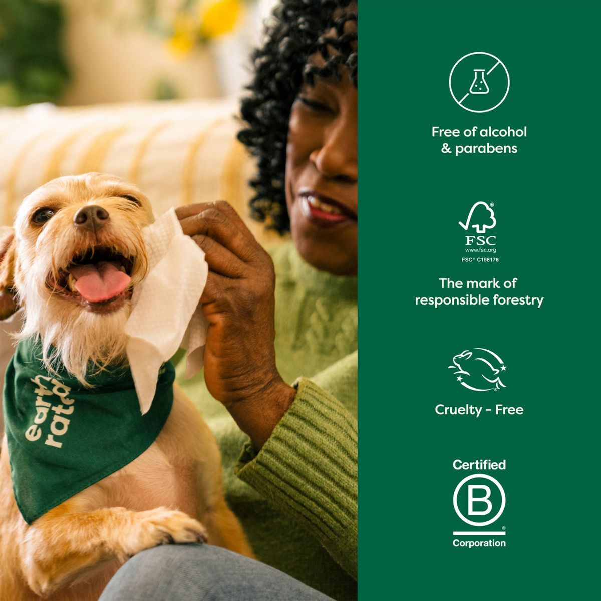 Earth Rated 60ct Unscented Eye Dog and Cat Wipes - thumbnail 8