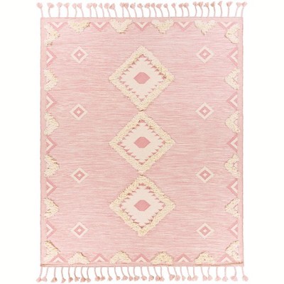 Mark & Day Djab 2'x3' Rectangle Woven Indoor Area Rugs Pale Pink: Geometric Bohemian Wool, Stain-Resistant, Handmade