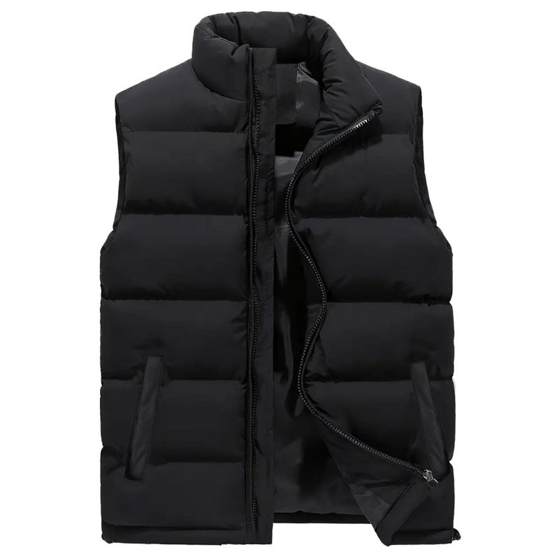 Spire By Galaxy Men's Modern Fit Heavyweight Puffer Bubble Vest - Small, Black