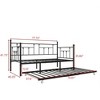 SeaCamel Twin Daybed with Trundle - Black Metal Frame, Headboard & Heavy-Duty Steel Slats, No Box Spring Needed, Space-Saving Bed or Guest Bed - 3 of 4
