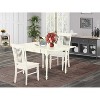 HomeStock 3-Pc Linen White Finish Solid Wood Top with Dropleaf Dining Table Set - 2 of 4