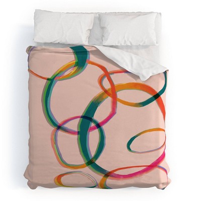 Deny Designs ThirtyOne Illustrations Love and Aberration Duvet Set Pink