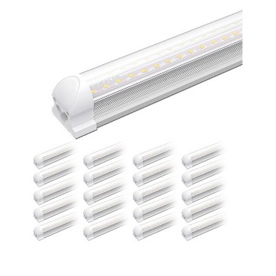 8FT LED Shop Lights for Workshop, 72W 9000LM 5000K Daylight, Linkable T8 Tube Lights for Garage, Basement, Plug and Play,20 Pack, SHINESTAR