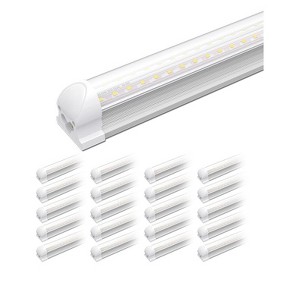 8FT LED Shop Lights for Workshop, 72W 9000LM 5000K Daylight, Linkable T8 Tube Lights for Garage, Basement, Plug and Play,20 Pack, SHINESTAR - 1 of 4