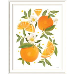 HomeRoots Citrus Orange Botanical White Framed Print Wall Art - 1 of 4
